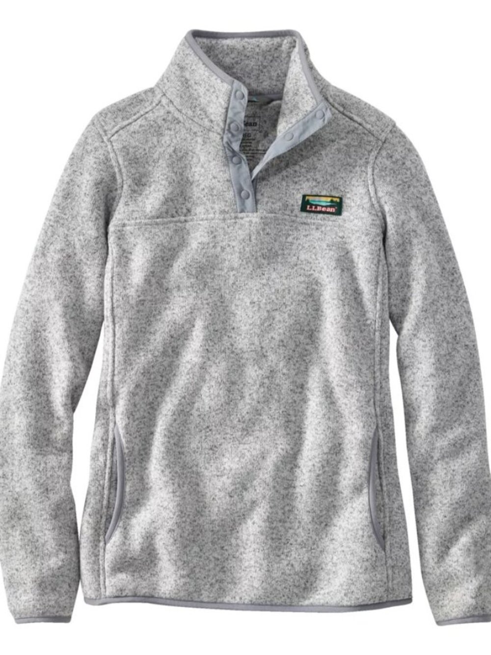 Women's L.L.Bean Sweater Fleece Pullover Heather Gray Pewter S